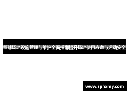 篮球场地设施管理与维护全面指南提升场地使用寿命与运动安全